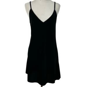 Brandy Melville Women Sleeveless Mini Dress Velvet Goth Grunge Black Size Small